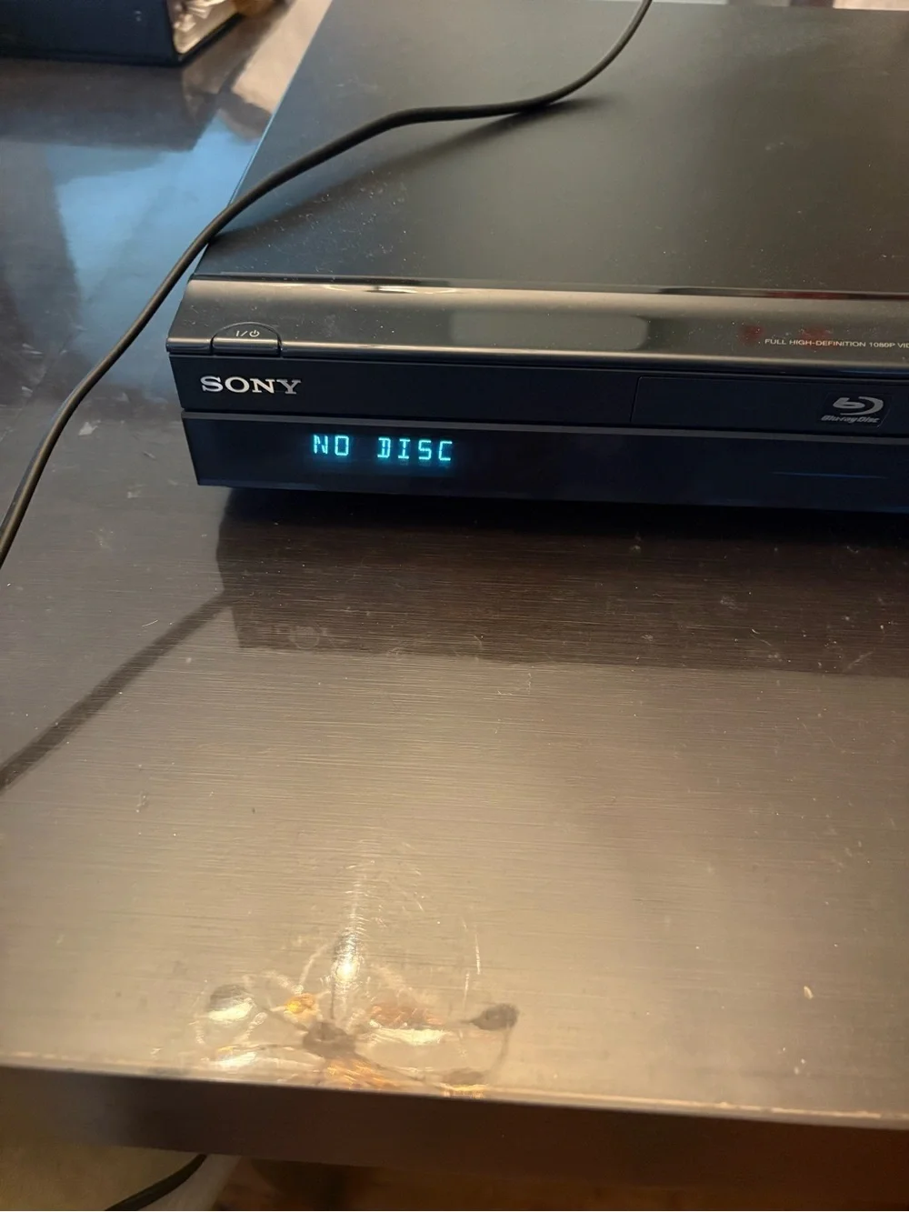 Sony Blu-ray Disc Player Manual with Black Cable